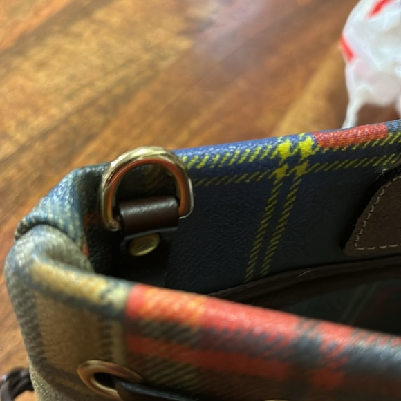 Vintage Dooney & Bourke Madras Ladybug Picnic Patchwork Plaid Handbag - Picture 13 of 15